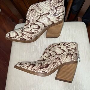 Vince Camuto Snakeskin Pattern Ankle Booties